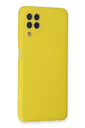 Samsung Galaxy A22 Kılıf Nano içi Kadife Silikon - Sarı