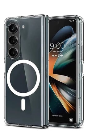 Samsung Uyumlu Galaxy Z Fold 6 Kılıf Magneticsafe Şeffaf Silikon - Şeffaf