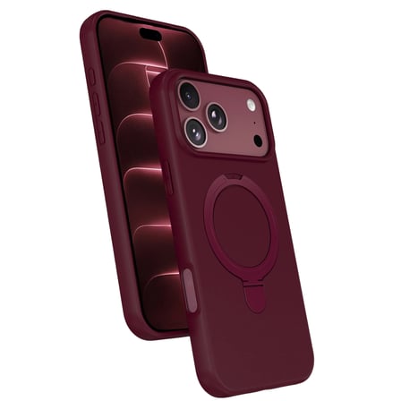 Apple Uyumlu İphone 18 Pro Max Regal Magsafe Standlı Kapak - Bordo