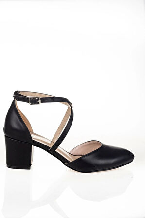 Siyah Cilt Topuklu Kadın Klasik Ayakkabı Kadın Topuklu Abiye Ayakkabı Şık Gece Ayakkabısı