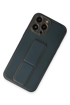Apple iPhone 13 Pro Kılıf Coco Deri Standlı Kapak - Mavi