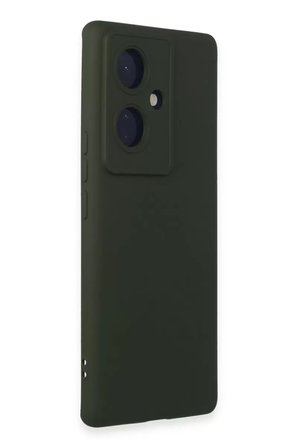 Vivo V29 Lite Kılıf Nano içi Kadife Silikon - Koyu Yeşil