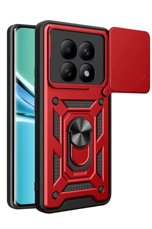 Xiaomi Redmi Note 15 4G Pars Lens Yüzüklü Silikon - Kırmızı
