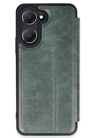 Vivo Y18 Kılıf Flip Cover - Koyu Yeşil