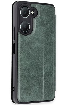 Vivo Y18 Kılıf Flip Cover - Koyu Yeşil