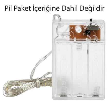 PM-2556 3 Metre Pilli Rengarenk Peri LED Işık Esnek Tel Tasarımlı Dekoratif Aydınlatma