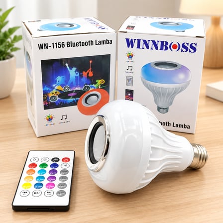 Bluetooth'lu Hoparlörlü LED Ampul