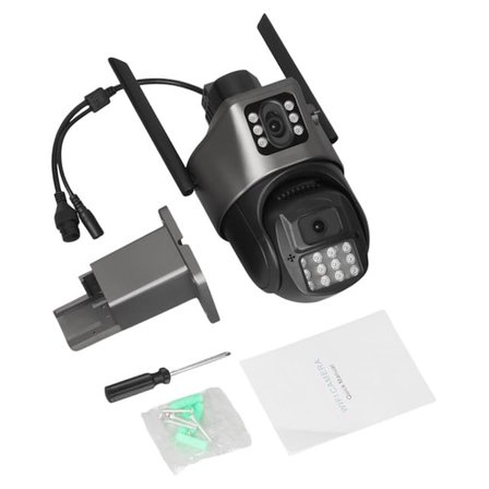 Plato PL-39050 Dual Smart Çift Kameralı Gece Görüşlü 3MP+3MP Speed Dome Wi-Fi Güvenlik Kamerası iCSee