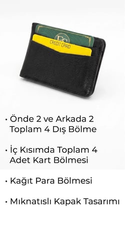 Erkek Hakiki Deri Mıknatıslı Çok Bölmeli Kartlık Para Bölmeli Cüzdan