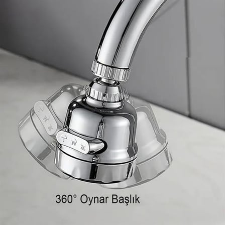 sn-27115 3 kademeli tasarruflu musluk başlığı 360 derece