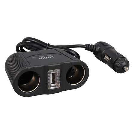 Olesson 1645 12-24V Tek USB Girişli 100W 70cm Kablolu 2’li Araç Çakmak Çoklayıcı