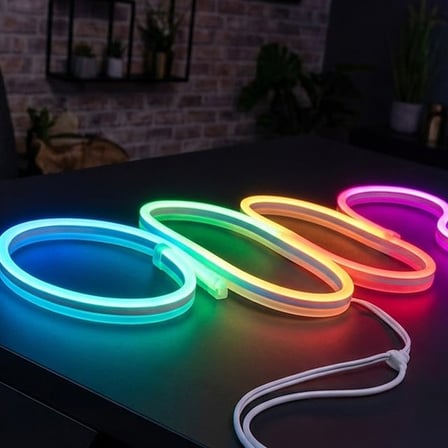 PM-17903 Silikon Kaplamalı 12 Volt 5 Metre RGB Neon Led Şerit Aydınlatma