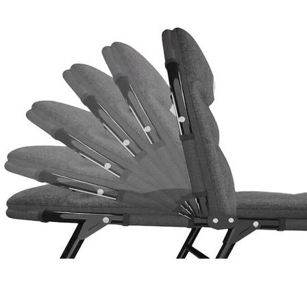 SN-24922 Taşınabilir Ayarlanabilir 5 Kademe Sünger Kamp Yatak Şezlong (Koyu Gri)