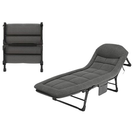 SN-24922 Taşınabilir Ayarlanabilir 5 Kademe Sünger Kamp Yatak Şezlong (Koyu Gri)