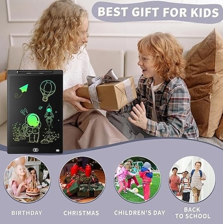 20 Inc Renkli Lcd Grafik Dijital Kalemli Çizim Tableti Yazı Tahta Not Yazma Eğitim Tableti Siyah