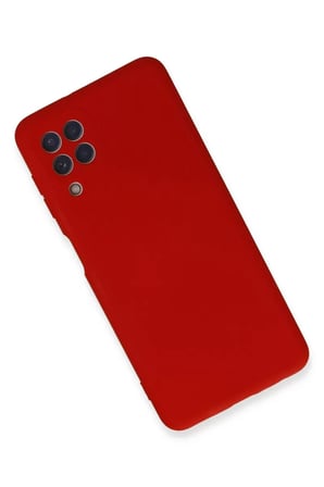 Samsung Galaxy A22 Kılıf Nano içi Kadife Silikon - Kırmızı