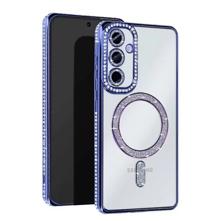 Samsung Galaxy A56 Joke Simli Magneticsafe Kılıf - Mavi