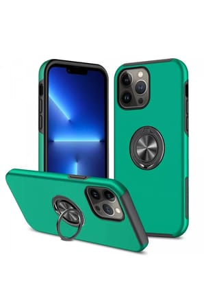 Apple iPhone 13 Pro Max Kılıf Elit Yüzüklü Kapak - Yeşil