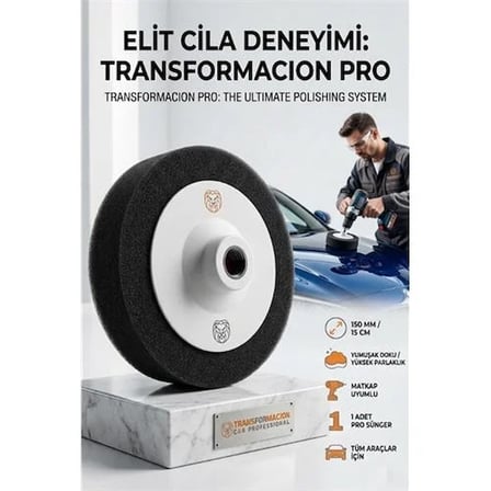 Cila Süngeri 150mm - Yumuşak Siyah Finishing Pedi Wax Ve Hare Giderme 723113