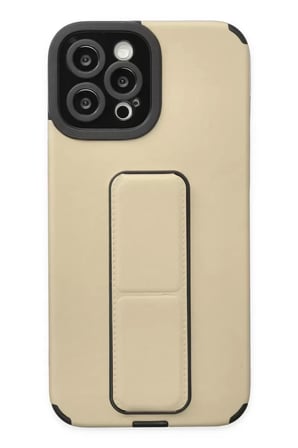 Apple Uyumlu iPhone 12 Pro Max Kılıf Mega Standlı Silikon - Gold