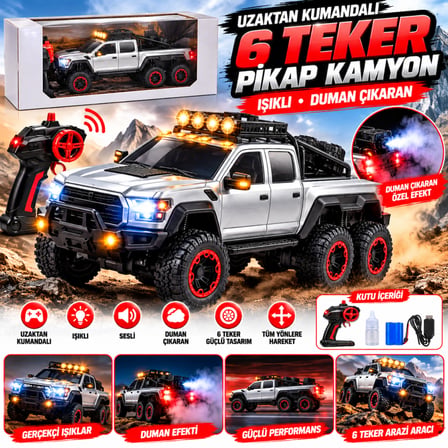 700-1 27MHZ Fourwy 6 Wheel Belt Lıght.rem Oyucak Kumandalı Pikap