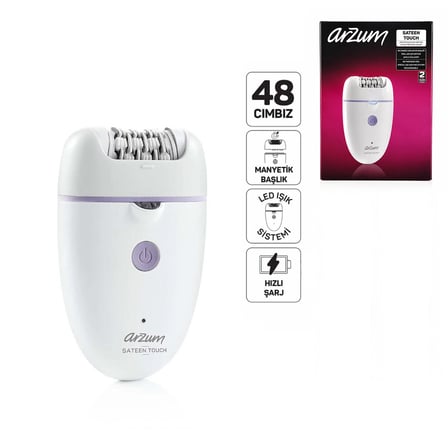 Epilatör Epilasyon Cihazı 48 Cımbız Manyetik Başlık Led Işık Sistem - Hızlı Şarj AR5173-02