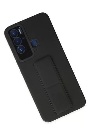 Tecno Pova Neo Kılıf Mega Standlı Silikon - Siyah