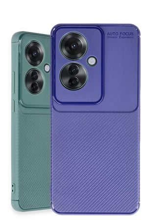 Oppo Reno 11F Kılıf Auto Focus Karbon Kapak - Lacivert