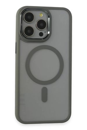 Apple iPhone 15 Pro Max Kılıf Room Magneticsafe Silikon - Gri