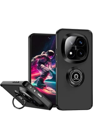 Xiaomi Redmi Note 14 Pro Plus Kılıf Montreal Yüzüklü Silikon Kapak - Siyah