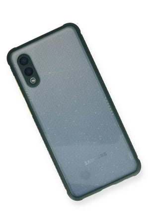 Samsung Galaxy A02 Kılıf Miami Şeffaf Silikon - Koyu Yeşil