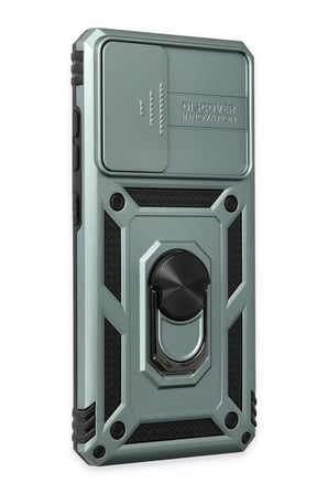 Samsung Galaxy A72 Kılıf Pars Lens Yüzüklü Silikon - Yeşil
