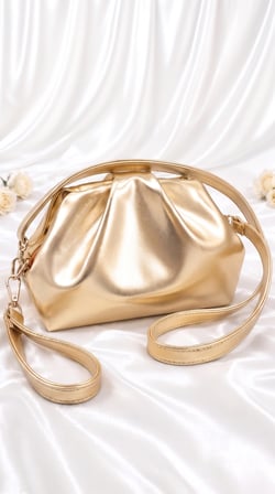Kadın Gold Altın Sarı El ve Omuz Çapraz Askılı Clutch Abiye Bilek Çanta