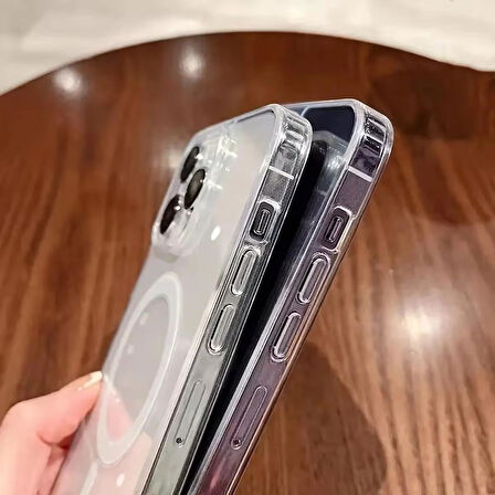 Hayalet Cam Hediyeli İPhone 11 Magsafe Şeffaf Tam Koruma Kılıf 
