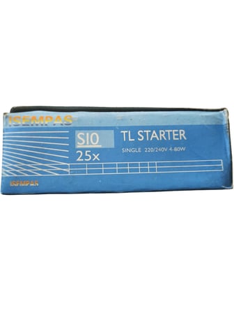 Mey İthalat Floresan S10 Starter 220-240V 4-80 Watt 1 Paket (25 Adet)