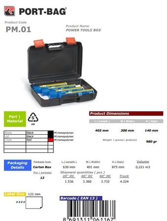 Mey İthalat PortBag PM01 Matkap Çantası