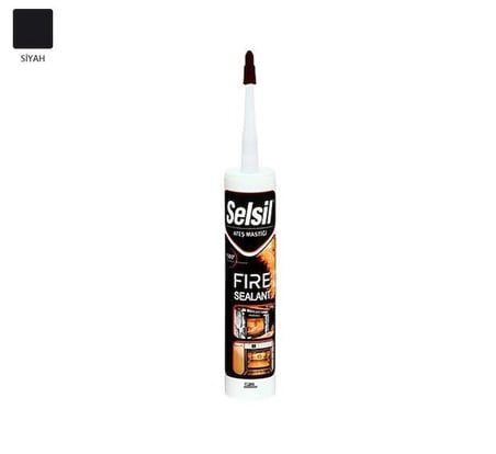 Mey İthalat Selsil Ateş Mastiği Siyah 300 ml 1500 Dereceye Dayanıklı
