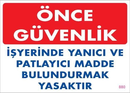 Mey İthalat Yanıcı ve Parlayıcı Madde Uyarı Levhası 25x35 KOD:880