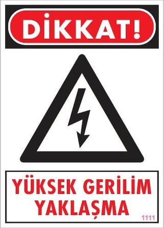 Mey İthalat Yüksek Gerilim Uyarı Levhası 25x35 KOD:1111