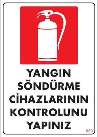 Mey İthalat Yangın Söndürme Tüpü Uyarı Levhası 25x35 KOD:860