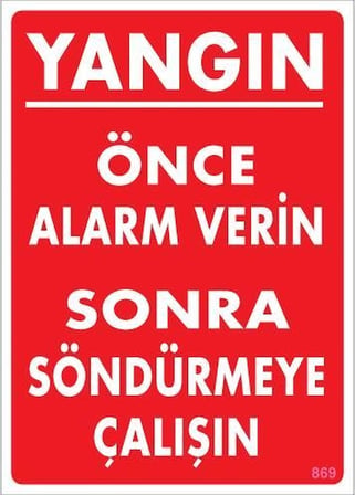 Mey İthalat Yangın Nasıl Söndürülür Uyarı Levhası 25x35 KOD:869