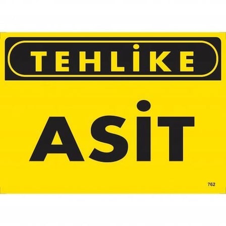 Mey İthalat Tehlike Asit Uyarı Levhası 25x35 KOD:762