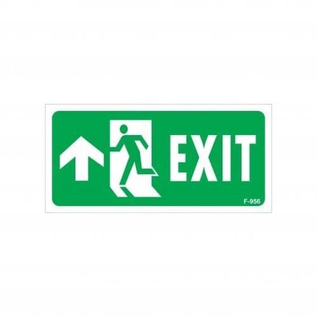 Mey İthalat Exit Yukarı Sol Ok İşaretli Uyarı Levhası 17,5x25 KOD:956
