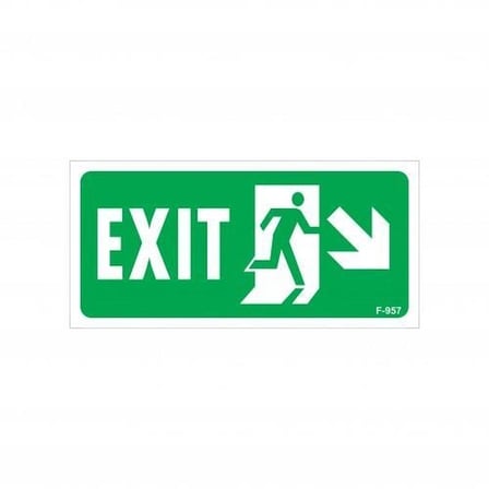 Mey İthalat Exit Sağ Aşağı Uyarı Levhası 17,5x25 KOD:957