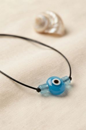 Mey İthalat Handmade Bohem Açık Mavi Nazar Kolye