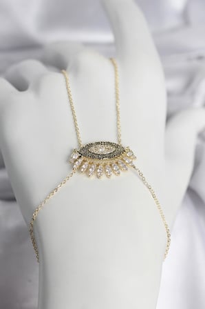 Mey İthalat Pirinç Gold Renk Zirkon Taşlı Göz Model Kadın Şahmeran