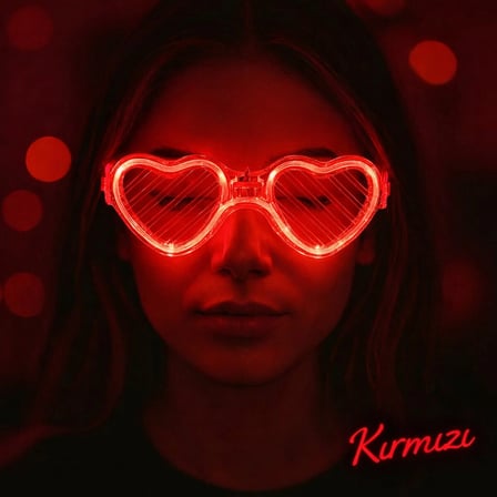 Mey İthalat Kırmızı LED Işıklı Kalp Gözlük – 3 Modlu Parti & Glow Gözlüğü