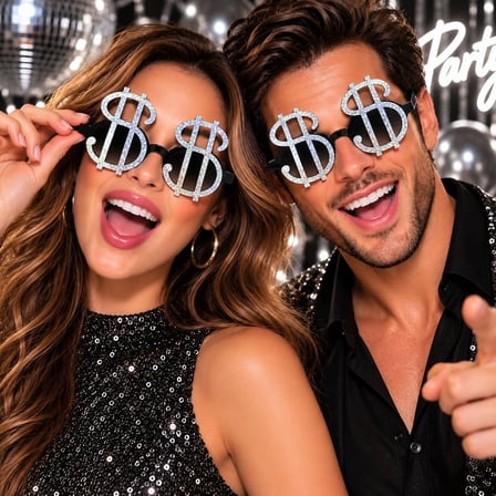 Mey İthalat Dolar İşareti Parti Gözlüğü – Gümüş