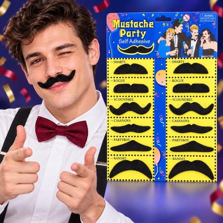 Mey İthalat 12’li Yapışkanlı Kostüm ve Parti Bıyığı