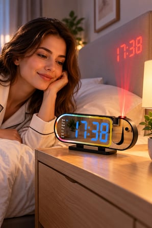 Mey İthalat Dijital LED Masa Saati Masaüstü Alarm Saati Parlaklık Ayarlı Sıcaklık ve 12 24 Saat Göstergeli